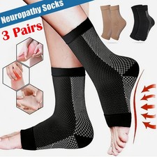 3Pairs Nylon Neuropathy Socks Foot Pain Relief Compression Ankle Socks Women Men