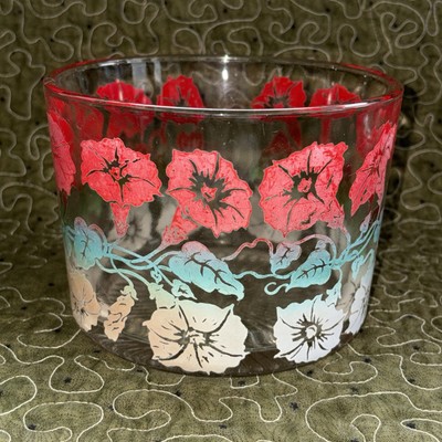 Hazel Atlas Ice Bucket Morning Glory starburst bottom variegated colors 5.75''