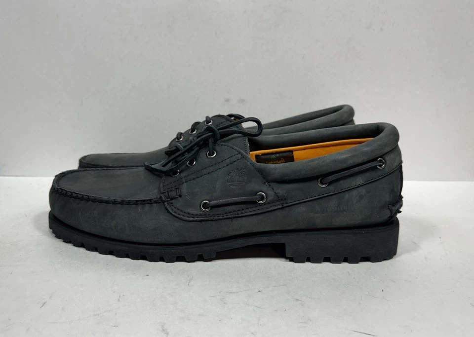 Timberland 3 Eye Lug Boat Shoes Mens Sz 15 Wide Black Nubuck Casual Shoes - Image 3 of 4