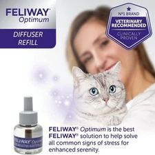 Feliway 3 Pack 48ml Optimum Cat Enhanced Calming Pheromone 3×30 Days Refill new