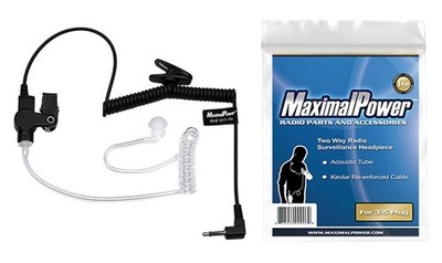 RHF 617-1N 3.5mm RECEIVER/LISTEN ONLY Surveillance Headset Earpiece with Clea...