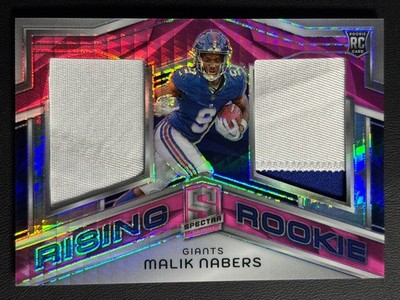 2024 Panini Spectra #RRM-MNS Malik Nabers Giants Pink Rising Rookie Material /15