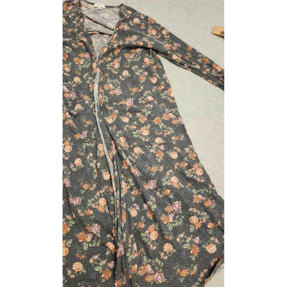 Cárdigan Suéter LuLaRoe Para Mujer Mediano Floral Manga Larga Plumero Bolsillos Acogedor Foto 4 de 4