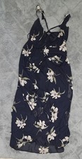 Lulus All Mine Women's Navy Blue Floral Print High-low Wrap Dress - Sz Xs