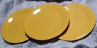 3- Vintage Yellow Fiesta 9.5" Plates Homer Laughlin Fiesta Ware 1936-69