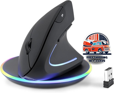 #ad Ratón vertical inalámbrico recargable Diseño para diestros Diseño de 6 botones $74.99