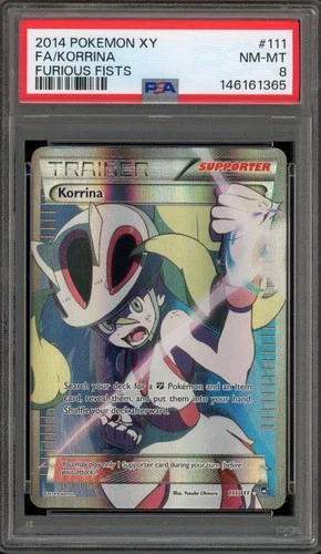 Pokemon Korrina XY Furious Fists Full Art #111 PSA 8