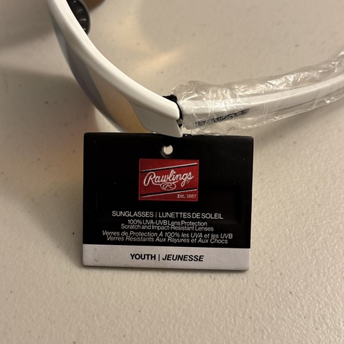 Rawlings Kids Sunglasses for Baseball and Youth Softball Sunglasses White Trim - Picture 2 of 4