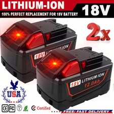 NEW 2PACK 12.0Ah For Milwaukee For M18 18V Extended Capacity Battery 48-11-1860