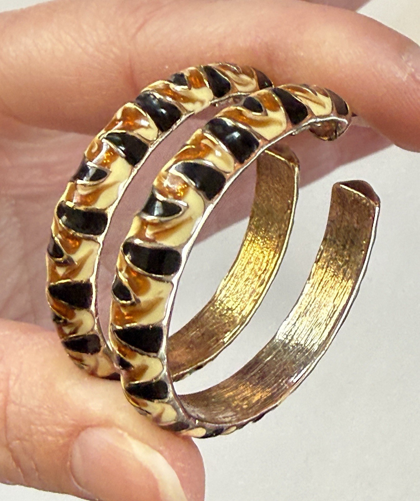 VINTAGE KJL KENNETH JAY LANE TIGER CAT PRINT ENAM… - image 10