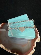 Tiffany & Co Sterling Return to Tiffany Heart Tag Choker 15" w/Box & Dust Bag