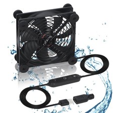 Xiaoqijia Quiet 120mm USB 5V/12V DC Fan - IPX5 Waterproof, 10 Speed, Portable...