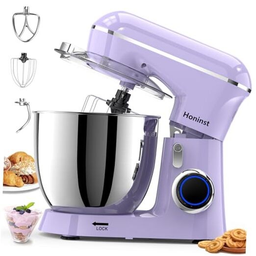 6.5QT 10-Speed Tilt-Head Stand Mixer in Purple with 3-In-1 Functionality