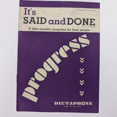 1933 Chicago Worlds Fair Dictaphone Booklet It's Said & Done Century of Progress