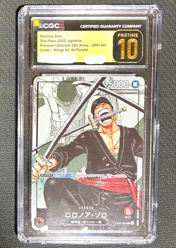 Roronoa Zoro OP01-001 Leader Manga Alt Art Parallel CGC 10 One Piece 25th Anniv