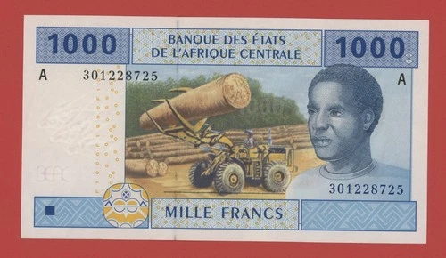 CENTRAL AFRICAN STATES  1000 FRANCS 2002  GABON  SIGN. 19 PICK # 407Aa  XF+.
