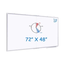 Magnetic White Board Dry Erase Board for Wall，72" x 48" (6ft x 4ft) Wall-