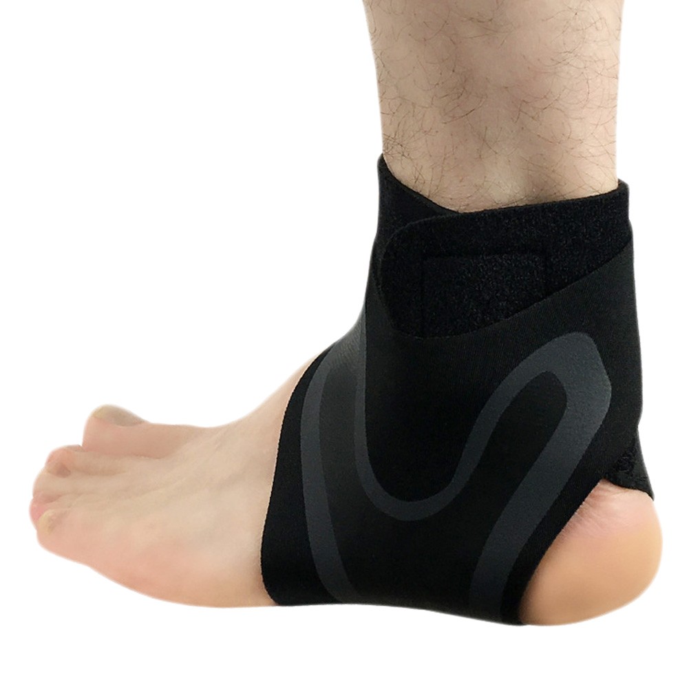 Ankle Brace Black Elastic Polyester Fiber Light Breathable Anti Sprains Ankle