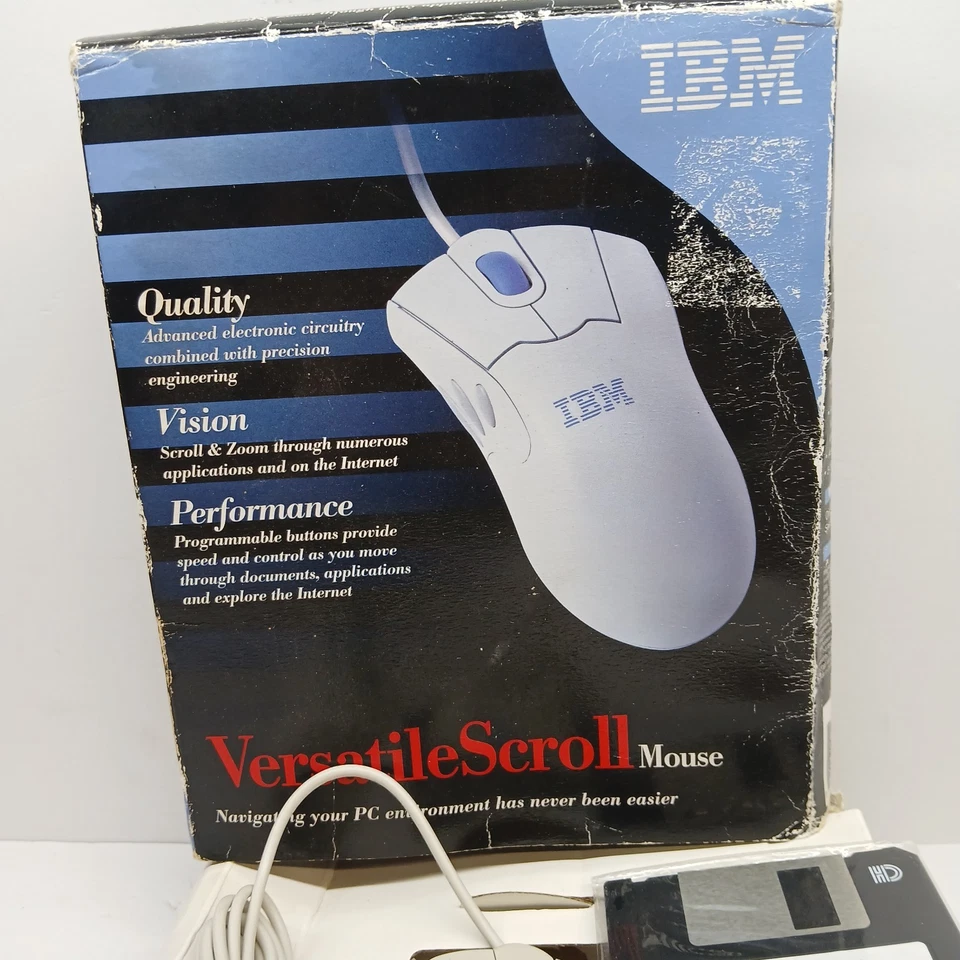Rare Vintage IBM 6 Button PS/2 MO02W Trackball Versatile Scroll Mouse Mint Condi - Image 2 of 4