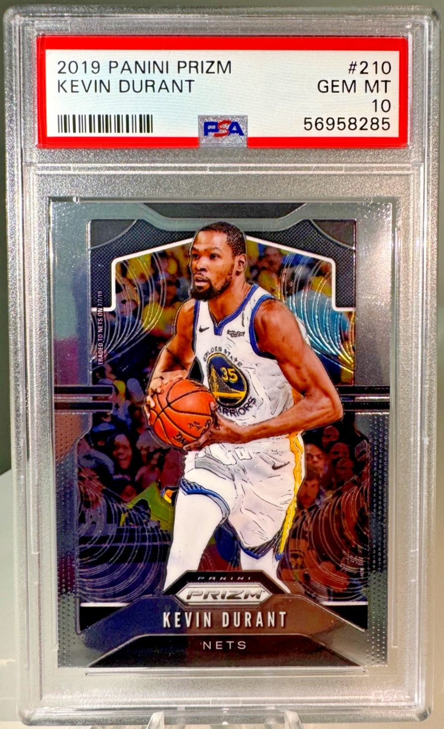 Kevin Durant 2019 Panini Prizm #210 Warriors Nets PSA 10