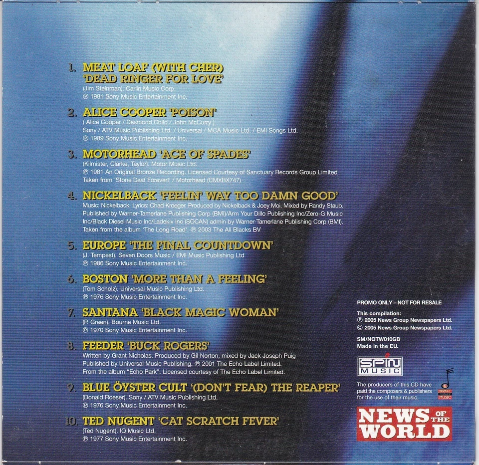 LEGENDS OF ROCK ( NEWS OF THE WORLD Newsaper CD ) - Bild 2 von 3
