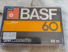 Vintage Sealed BASF Cassette Tape LH 60 Minutes Type 1 Audio Blank Cassette