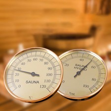 Battery Bimetallic Thermometer and Hygrometer for Sauna and Steam Rooms