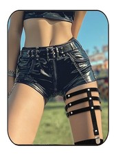 Thigh High Garter Belt 3 PCS Gothic Adjustable Punk Elastic Leg Suspender Clip