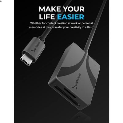 USB Type-C Card Reader, Dual-Slot UHS-II SDXC and microSDXC SD 4.0 CR-CSDM