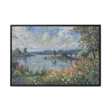 Michigan Lakes Dreamy Impressionist Canvas Art - One of a Kind