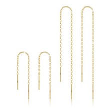 Sterling Silver Threader Chain Earrings Dangle,Hypoallergenic and Lightweight...