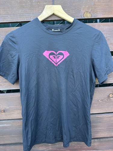 Vtg Y2K Roxy Logo Hot Pink Rashguard Size Medium