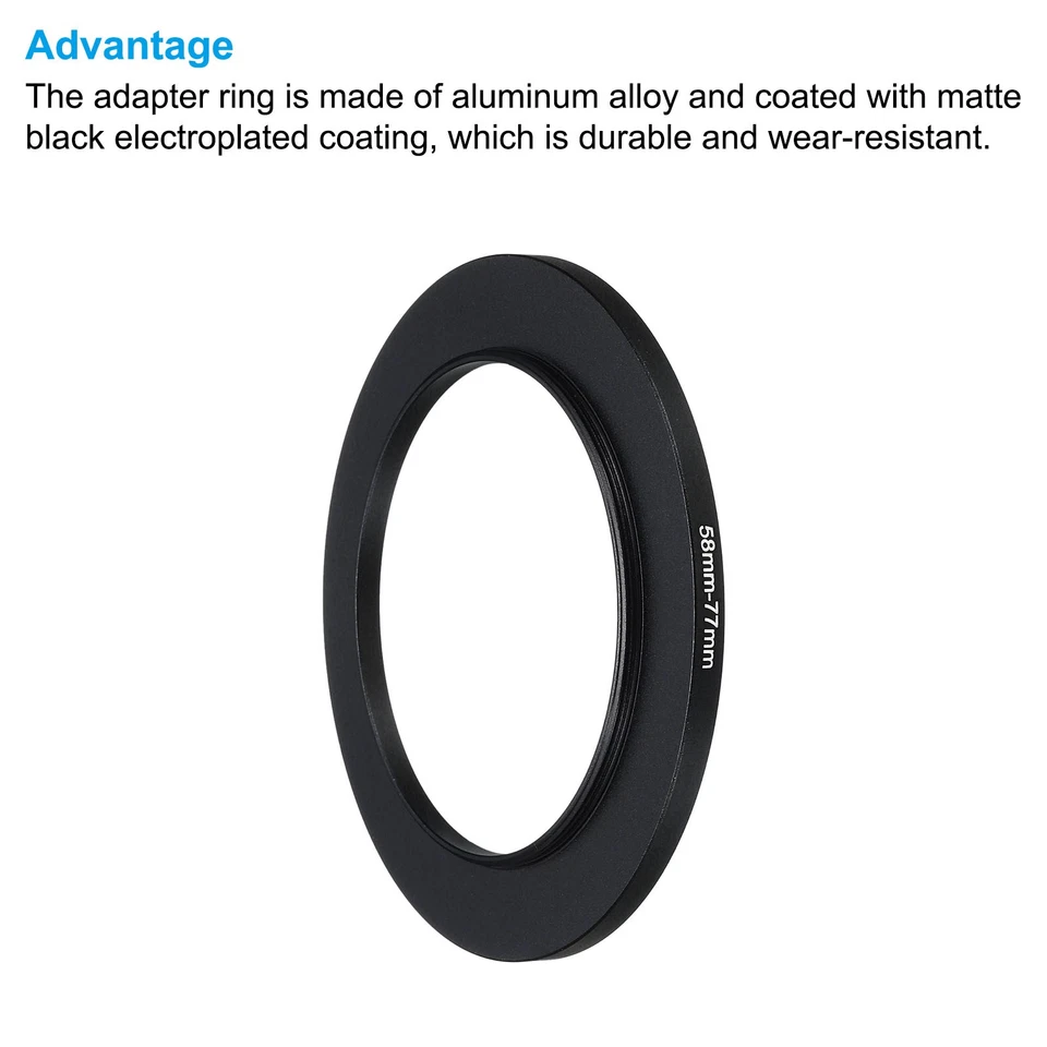58mm-77mm Anillo Elevador Cámara Lente Filtro Adaptador Anillo Filtro con Paño Foto 4 de 4