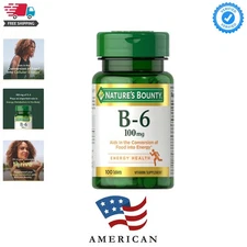 Nature's Bounty Vitamin B6 100mg Tablets - Supports Energy Metabolism & Nervous
