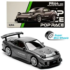 Pop Race 1:64 Mazda RX7 RE-Amemiya Widebody - Gun Metal #255