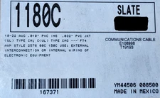 Alpha Wire 1180C 22/10C Cabled 4 Twists/ft Premium Control Cable 300V Gray /25ft