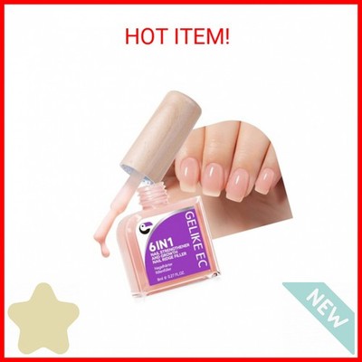Nail Strengthener Protein for Damaged Nails: Pink 6 in 1 Natural Nail Hardener E