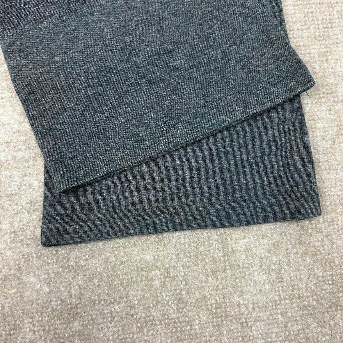Pantalones para mujer H&M gris medio tejido jaspeado algodón elástico cintura alta