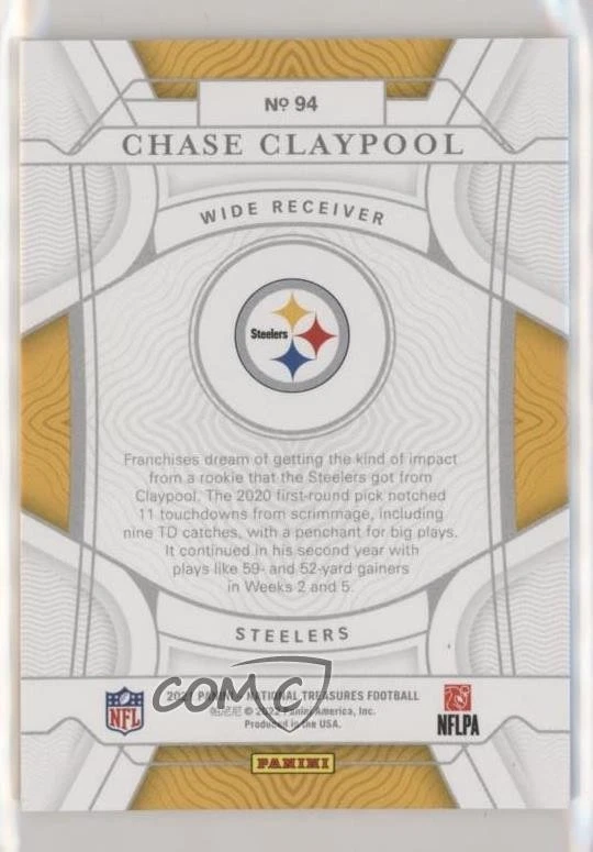 2021 Panini National Treasures /99 Chase Claypool #94 - Image 2 of 2
