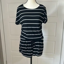 Striped Black and White Romper
