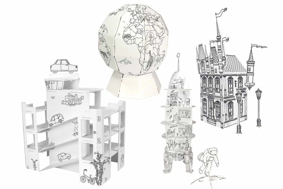 Playtive Bastel Set 3D bemalen spielen Feinmotorik FSC® Förder Kreativität