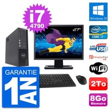 PC Dell T1700 SFF Ecran 27" Intel i7-4790 RAM 8Go Disque 2To Windows 10 Wifi