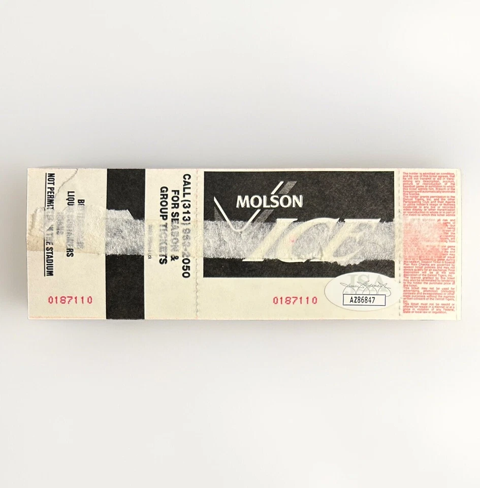 Alan Trammell SIGNED Detroit Tigers Final Game Ticket 1996 HOF Auto w/ JSA COA - Image 2 of 3