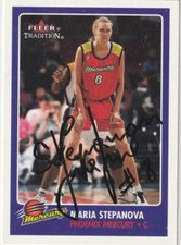 Maria Stepanova - Signed Card - 2002 Fleer Tradition #6 - COA - Phoenix Mercury