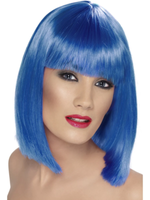 Smiffys 42134 Blau Glamour PerüCke Damen Kurz Bob Gerade Nylon 1980Er Disco