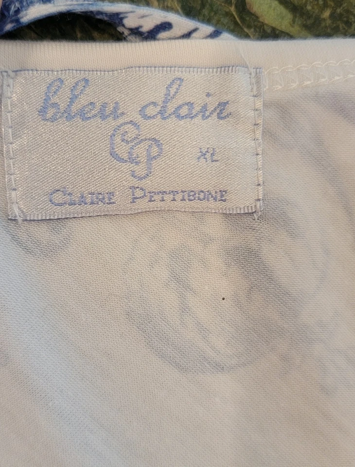 $90 Nuevo con Etiquetas Claire Pettibone AZUL BLANCO PJ Yoga Lounge Wear 3/4 Slv Top XL Foto 4 de 4