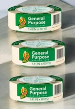3 Pack Duck General Purpose MASKING TAPE Multi Use Durable 1.41" x 60 yd Rolls