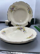Vtg 3-piece Set Homer Laughlin Virginia Rose Dinnerware USA 8" Soup Bowl Cereal