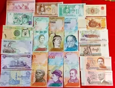 🔥 MIXED LOT 20 DIFFERENT WORLD PAPER MONEY BANKNOTES CURRENCY  UNC