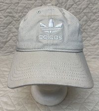 Adidas Hat Cap Strapback Beige White Adjustable Embroidered Logo